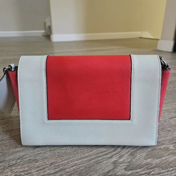 Celine Medium Frame Bag Red & Jade Green Calfskin Leather Fall 2017 Phoebe Philo